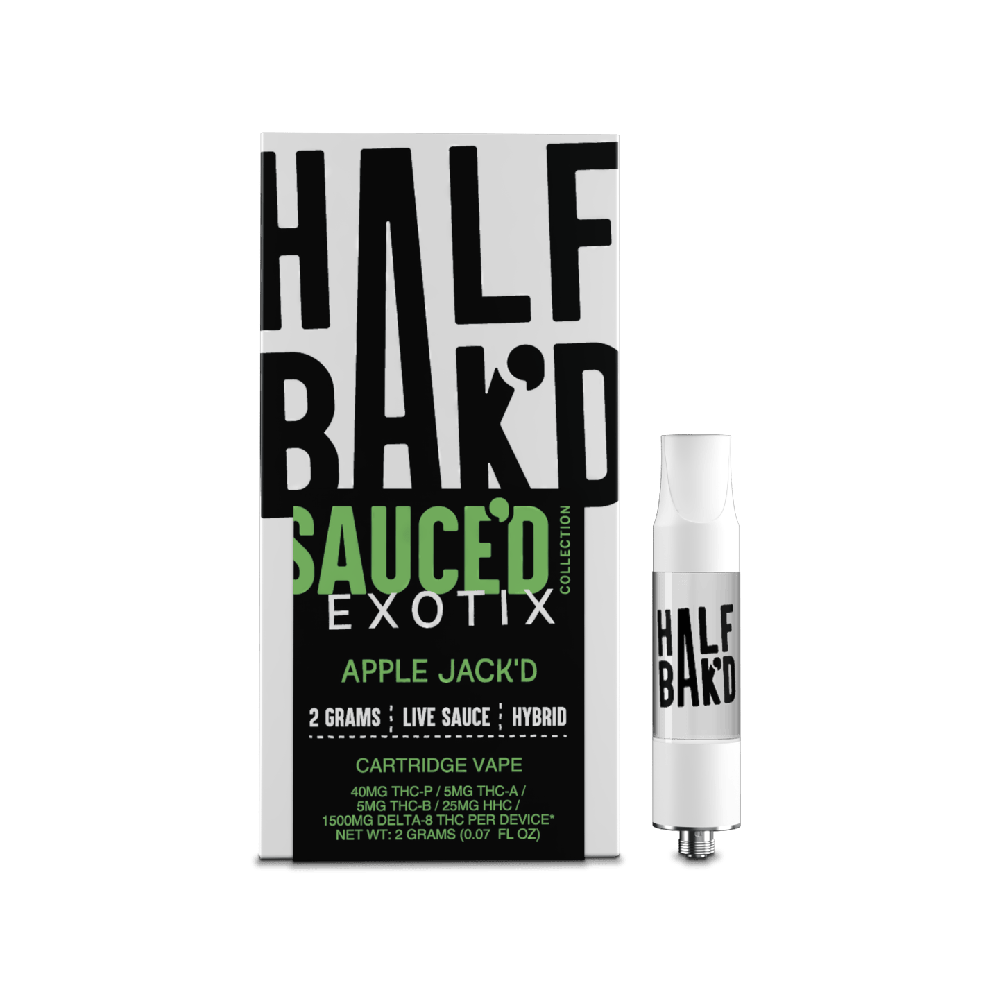 Half Bak'd Sauced Exotix Apple Jack'd 2G cartridge